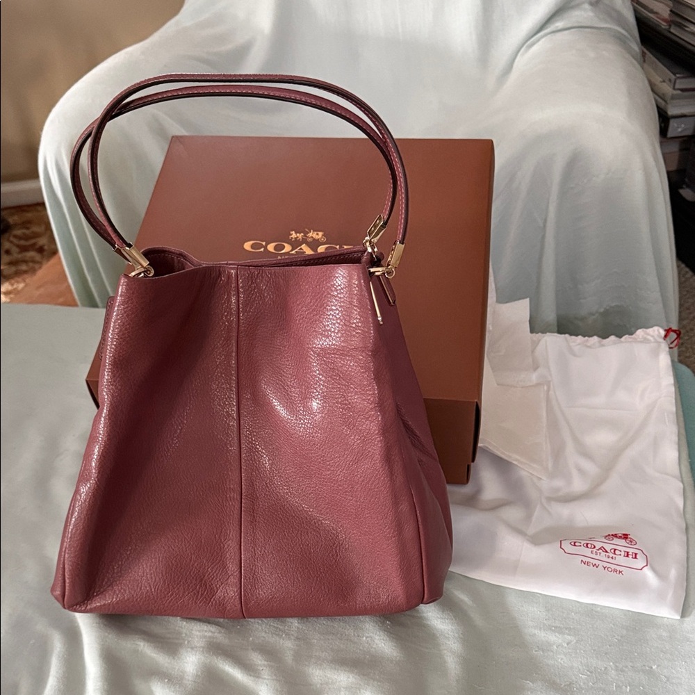 Coach Mulberry Leather Shoulder Bag